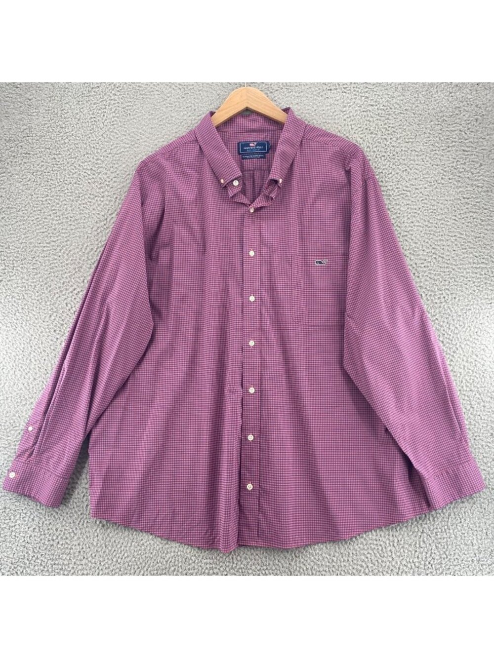 Vineyard Vines Shirt Mens 3XB Tucker Navy Pink Gingham Check Performance Stretch
